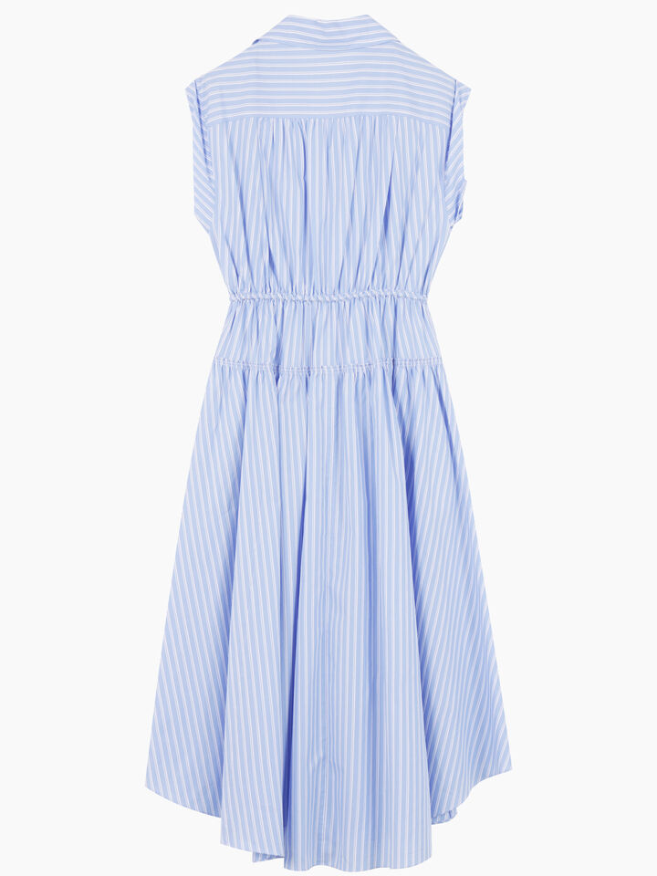 Light blue sleeveless dress with stripes - sisley k midi dresses - Light Blue | Sisley K image number 2
